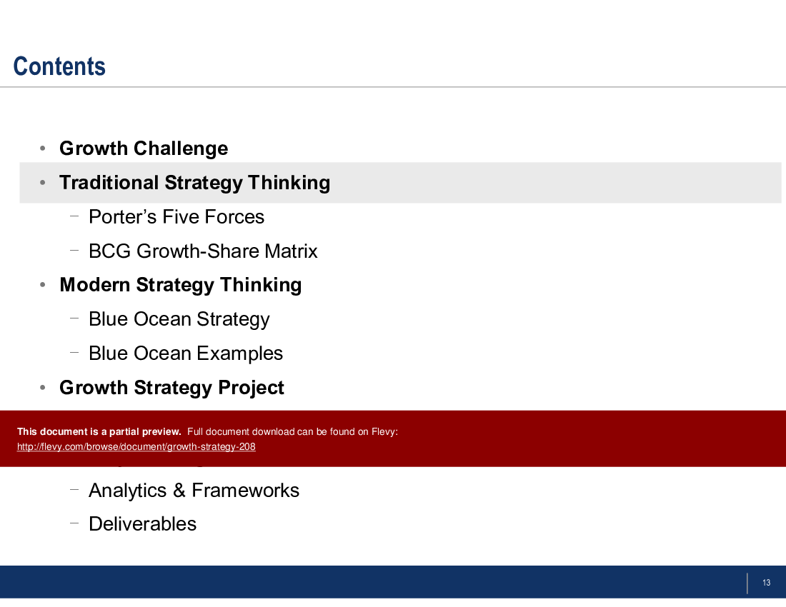 This is a partial preview of Growth Strategy (41-slide PowerPoint presentation (PPTX)). Full document is 41 slides. 