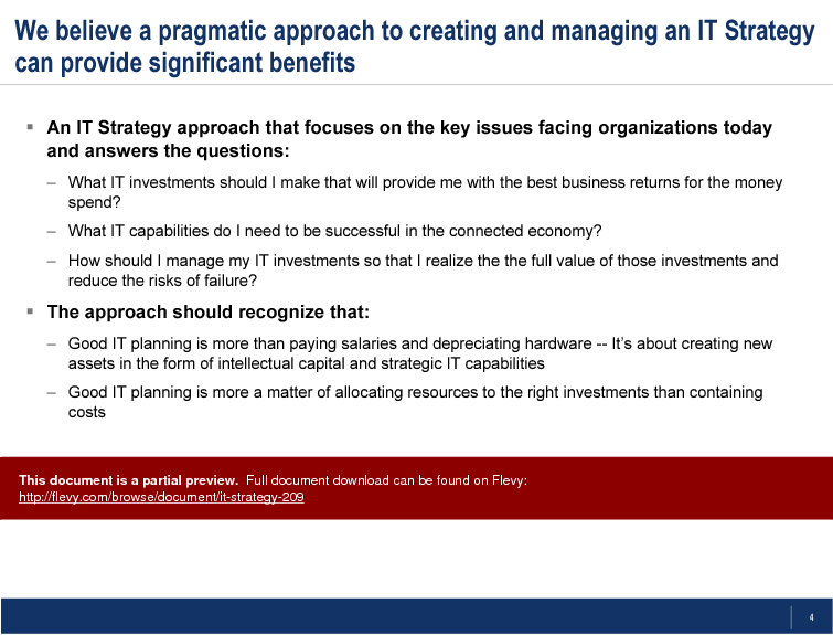 This is a partial preview of IT Strategy (30-slide PowerPoint presentation (PPT)). Full document is 30 slides. 