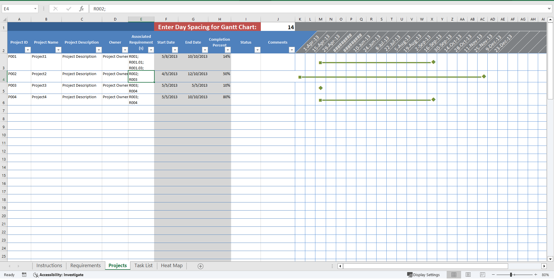 Project Management Workbook (Excel template (XLSX)) Preview Image