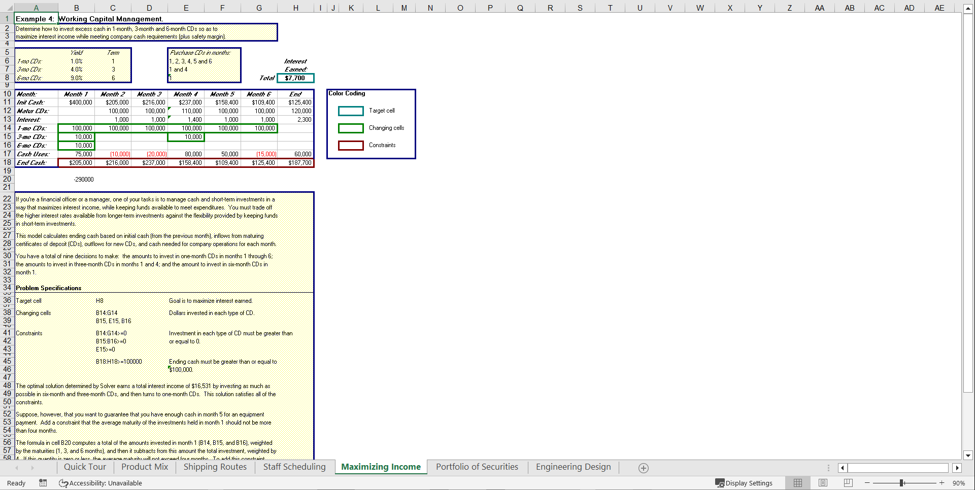 Excel Solver Examples (Excel template (XLS)) Preview Image