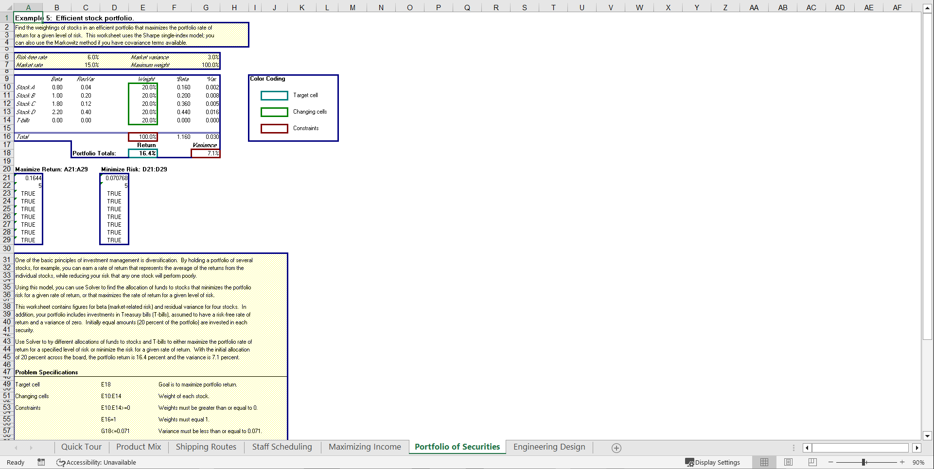 Excel Solver Examples (Excel template (XLS)) Preview Image