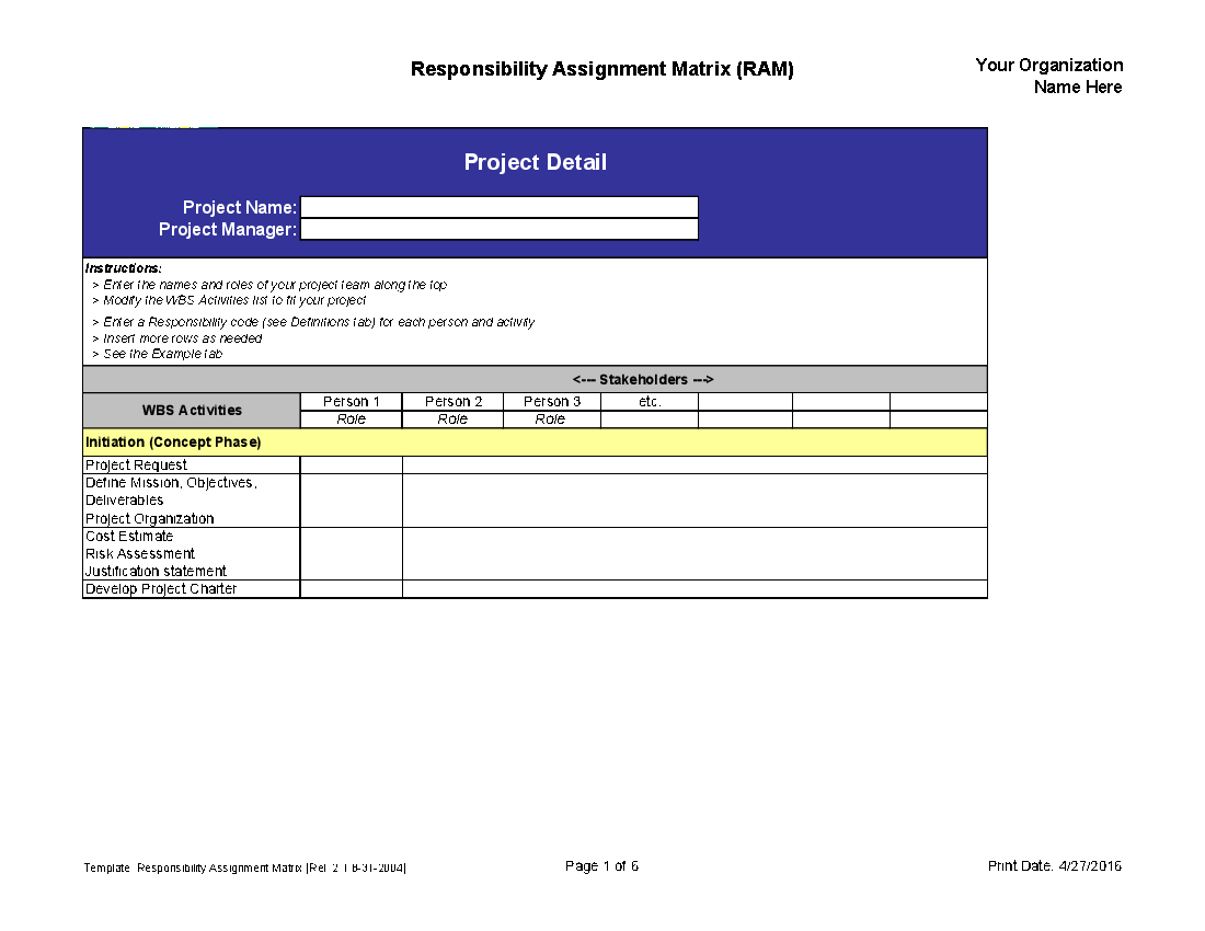 Work Breakdown Structure (WBS) Template (Excel template (XLS)) Preview Image