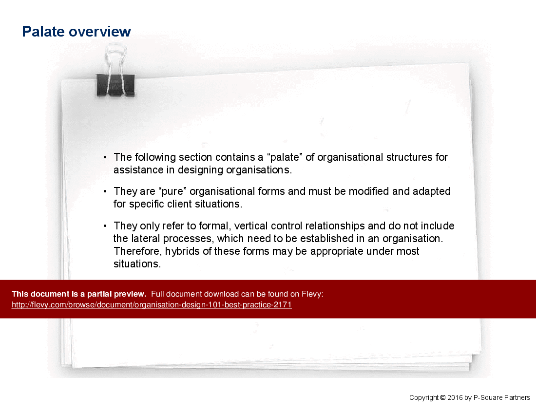Organisation Design 101 - Best Practice (26-slide PPT PowerPoint presentation (PPT)) Preview Image