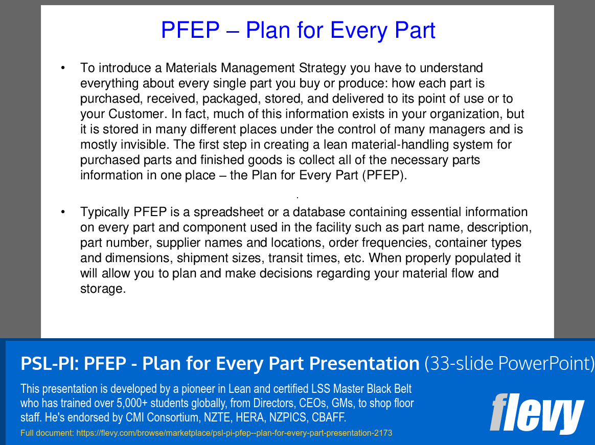 PPT PSLPI PFEP Plan for Every Part Presentation (33slide PPT