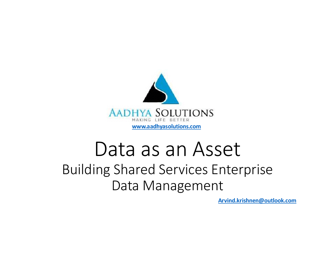 Shared Services Data Management Strategy - Big Data & BI (38-slide PPT PowerPoint presentation (PPTX)) Preview Image