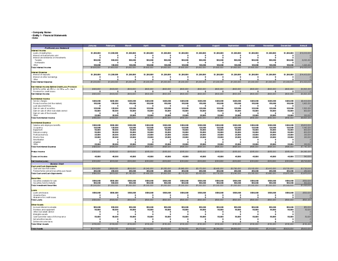Consolidation Report (Service Industry) (Excel template (XLSX)) Preview Image