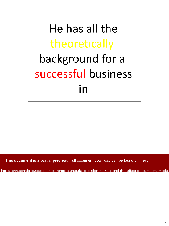 Entrepreneurial Decision Making and the Effect on Business Models (Storytelling Document) (33-page PDF document) Preview Image