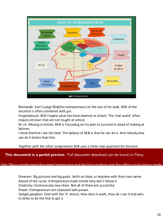 Entrepreneurial Decision Making and the Effect on Business Models (Storytelling Document) (33-page PDF document) Preview Image