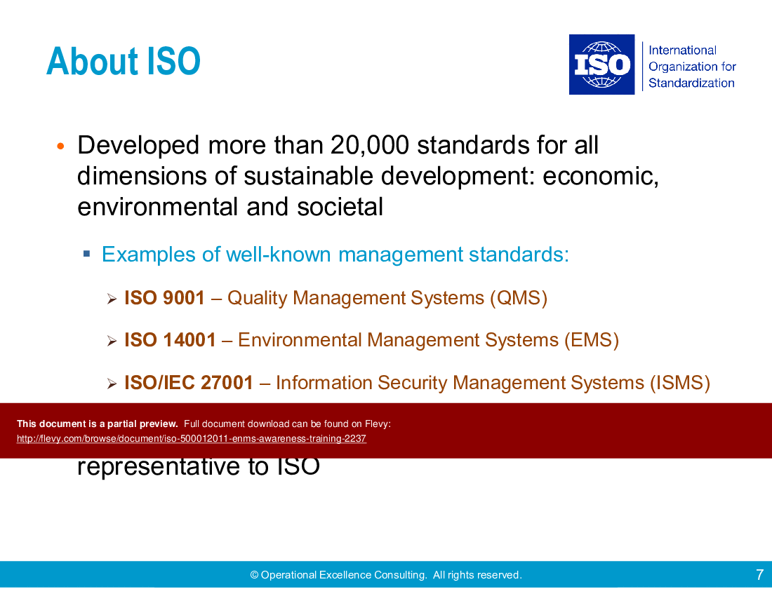 ISO 50001:2011 (EnMS) Awareness Training (48-slide PPT PowerPoint presentation (PPTX)) Preview Image