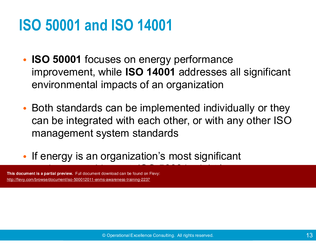 ISO 50001:2011 (EnMS) Awareness Training (48-slide PPT PowerPoint presentation (PPTX)) Preview Image