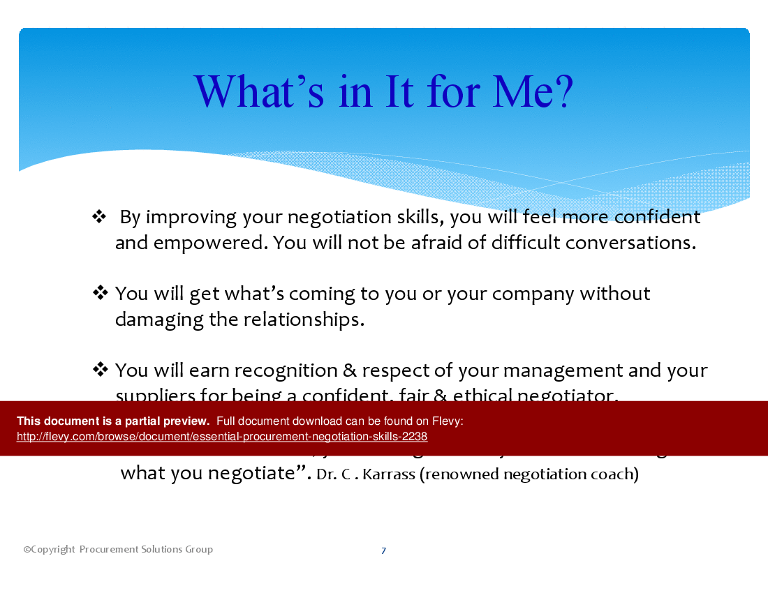 Procurement: Supplier Negotiation Skills (56-slide PowerPoint presentation (PPTX)) Preview Image