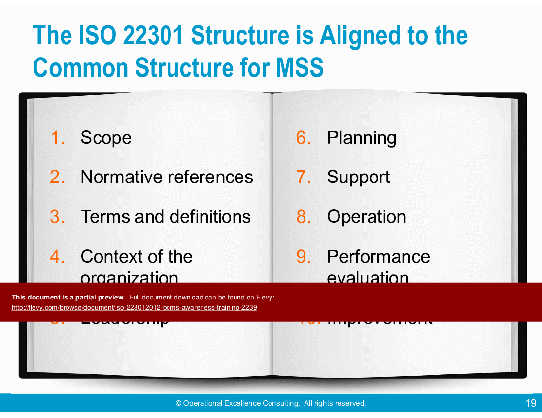 ISO 22301:2012 (BCMS) Awareness Training (57-slide PPT PowerPoint presentation (PPTX)) Preview Image