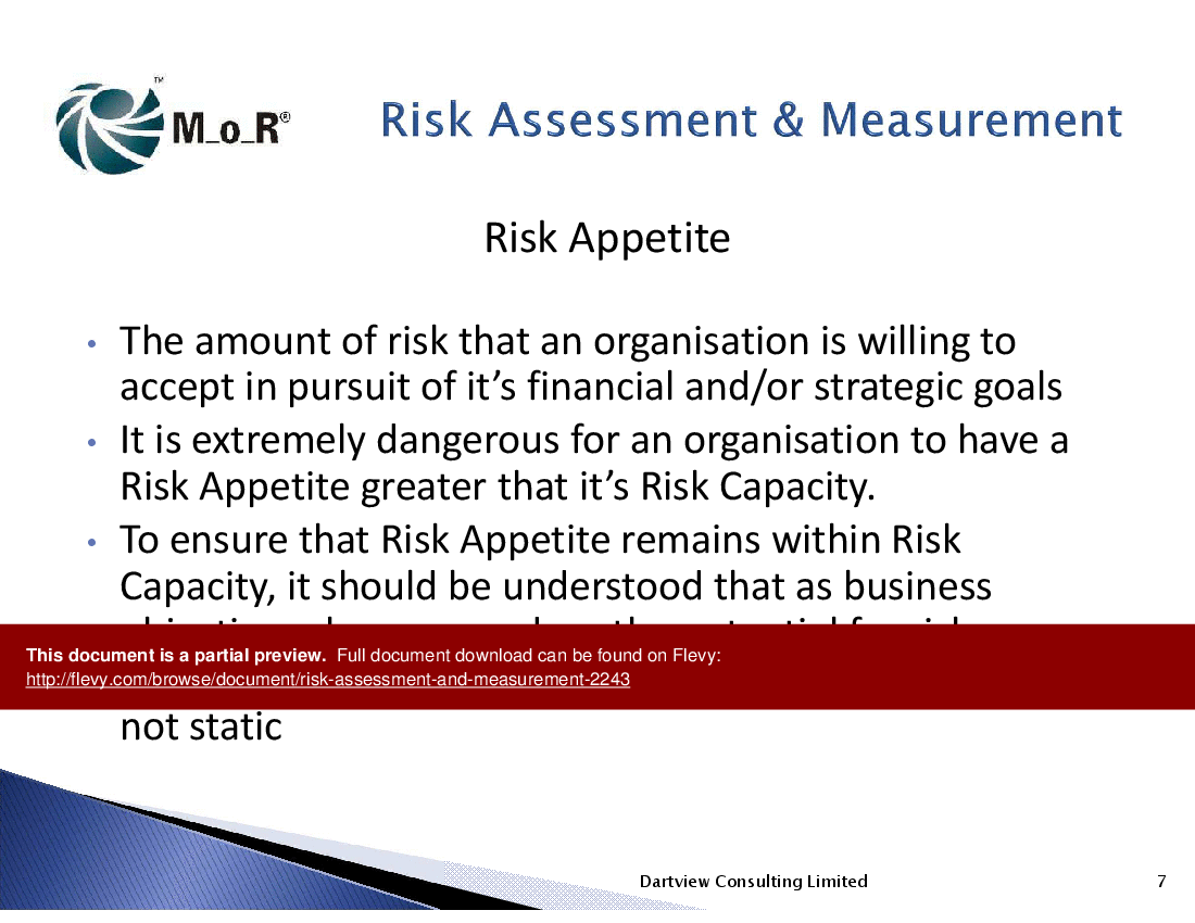 This is a partial preview of Risk Assessment & Measurement (24-slide PowerPoint presentation (PPTX)). Full document is 24 slides. 