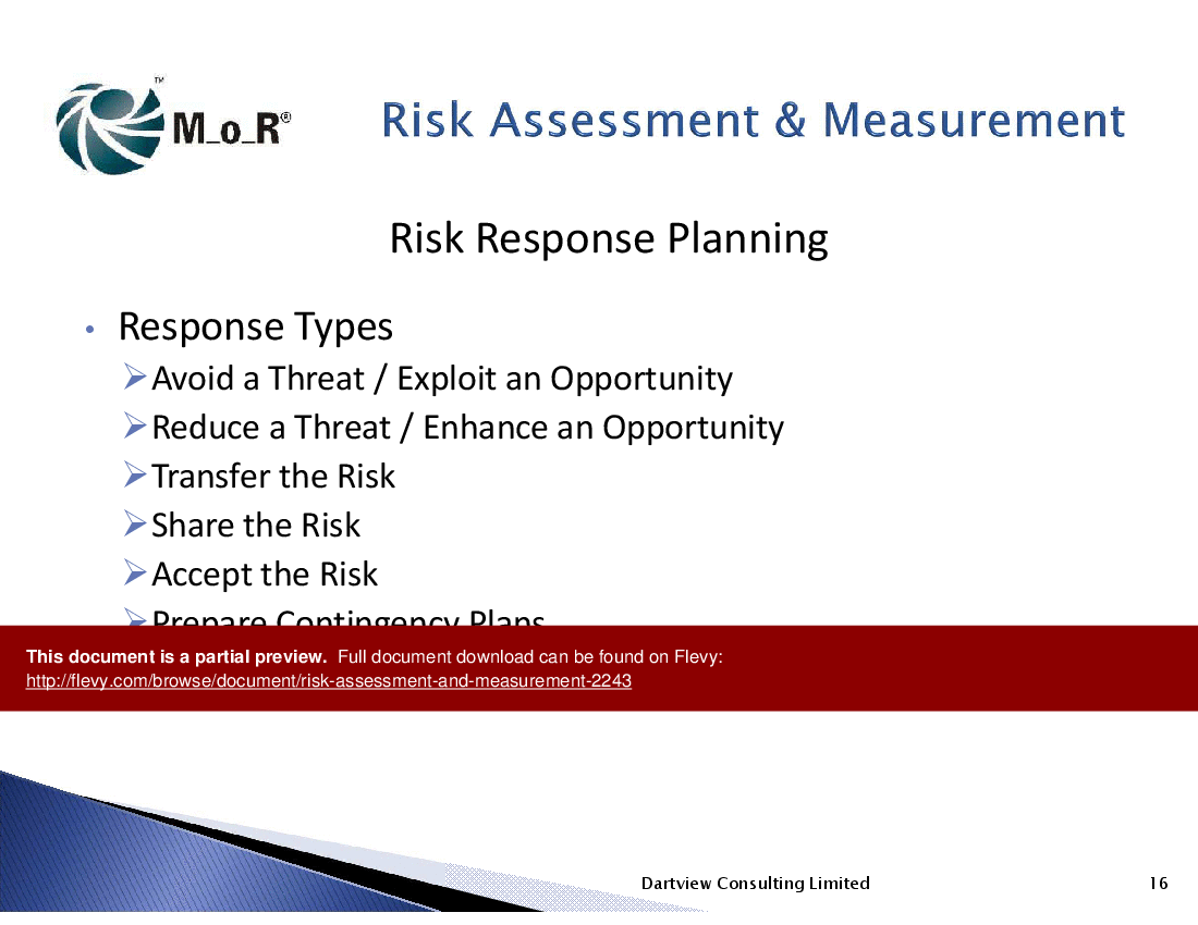 Risk Assessment & Measurement (24-slide PPT PowerPoint presentation (PPTX)) Preview Image
