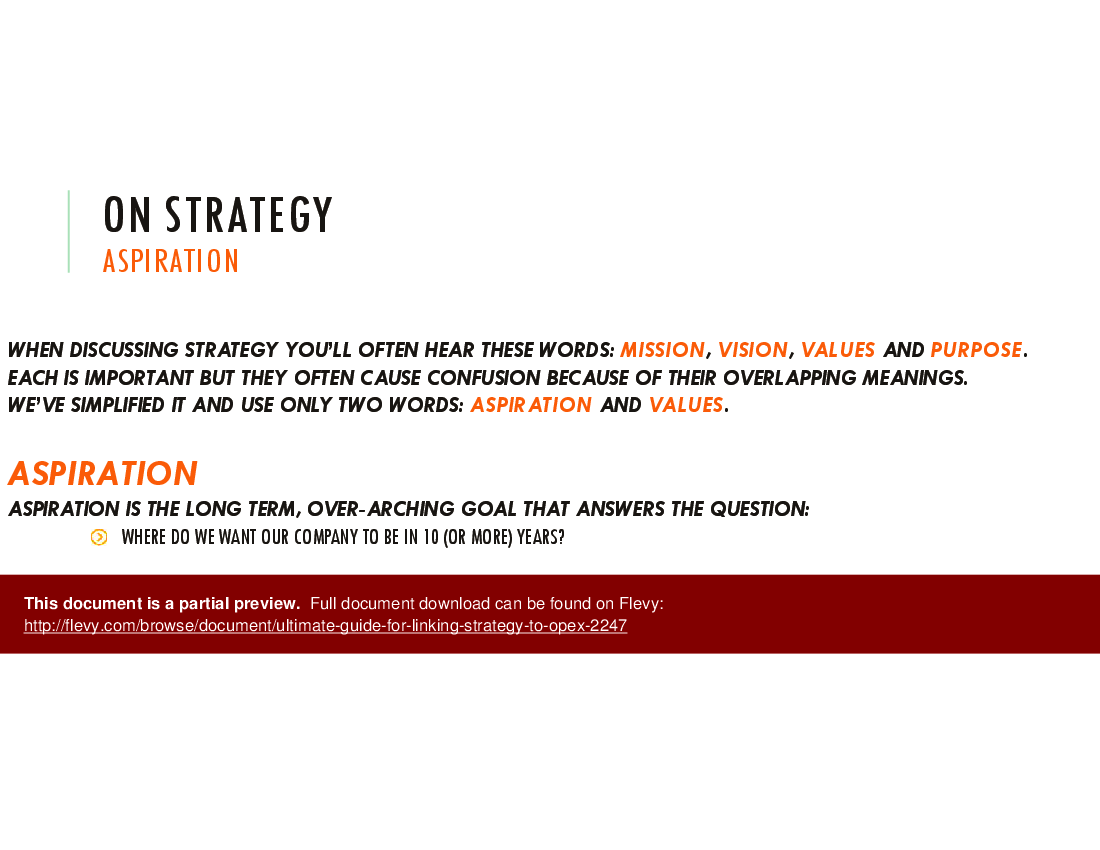 A Practical Guide for Linking Strategy to OpEx (118-page PDF document) Preview Image