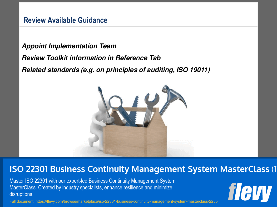 ISO 22301 Business Continuity Management System MasterClass (112-slide PPT PowerPoint presentation slide deck (PPT)) Preview Image