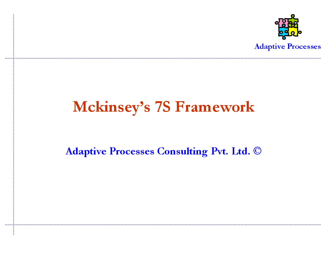 McKinsey's 7S Framework (6-slide PPT PowerPoint presentation (PPT)) Preview Image