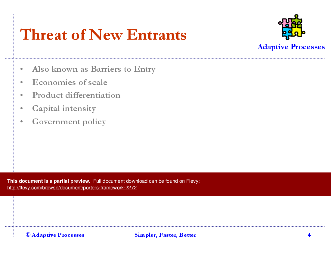 Porter's Framework (9-slide PPT PowerPoint presentation (PPT)) Preview Image