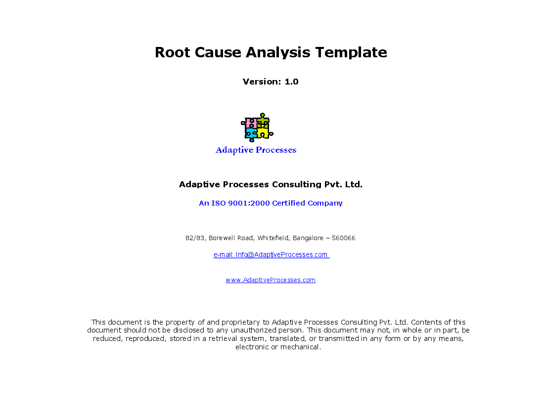 Root Cause Analysis Template (Excel template (XLS)) Preview Image