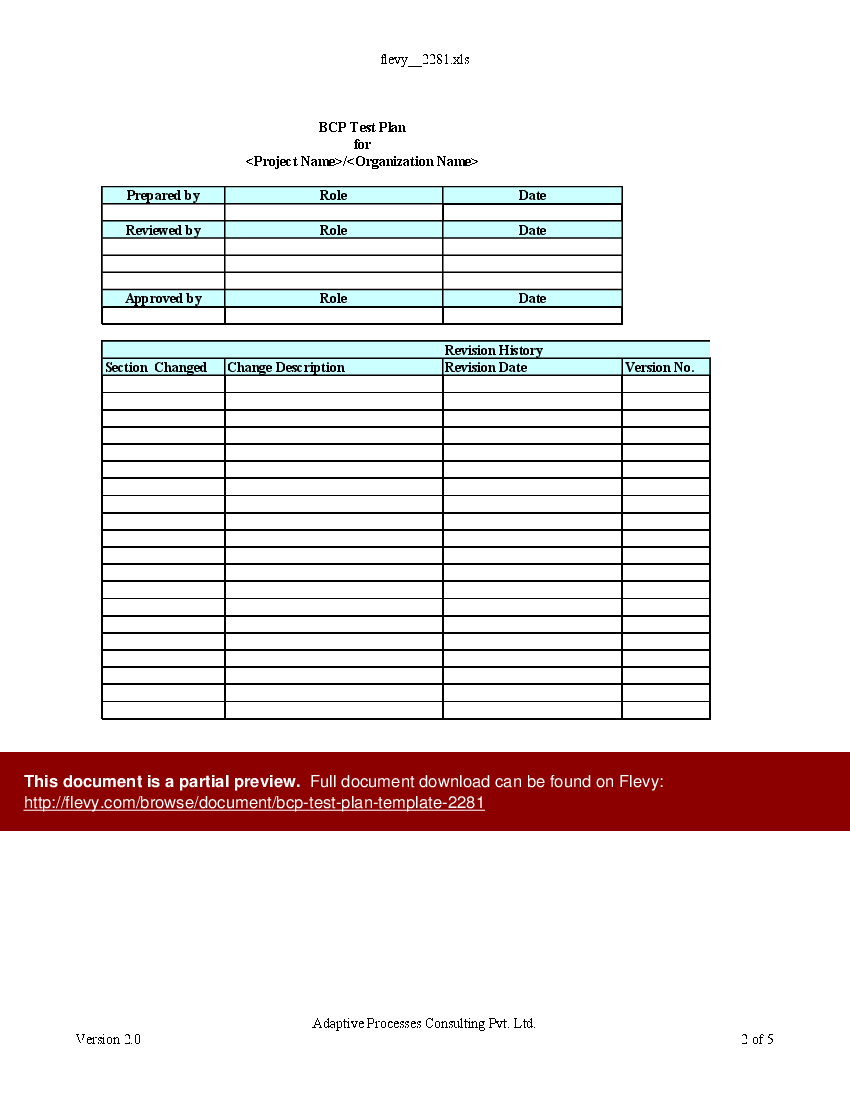 Bcp Testing Template