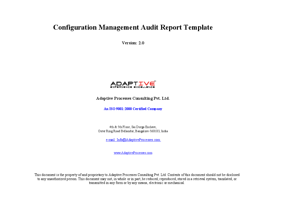 CM Audit Report Template (Excel workbook (XLS)) Preview Image