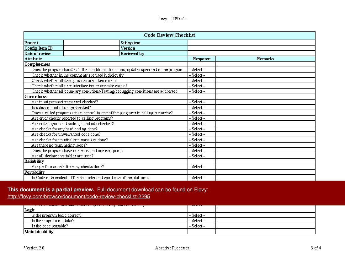 Code Review Report Template Word