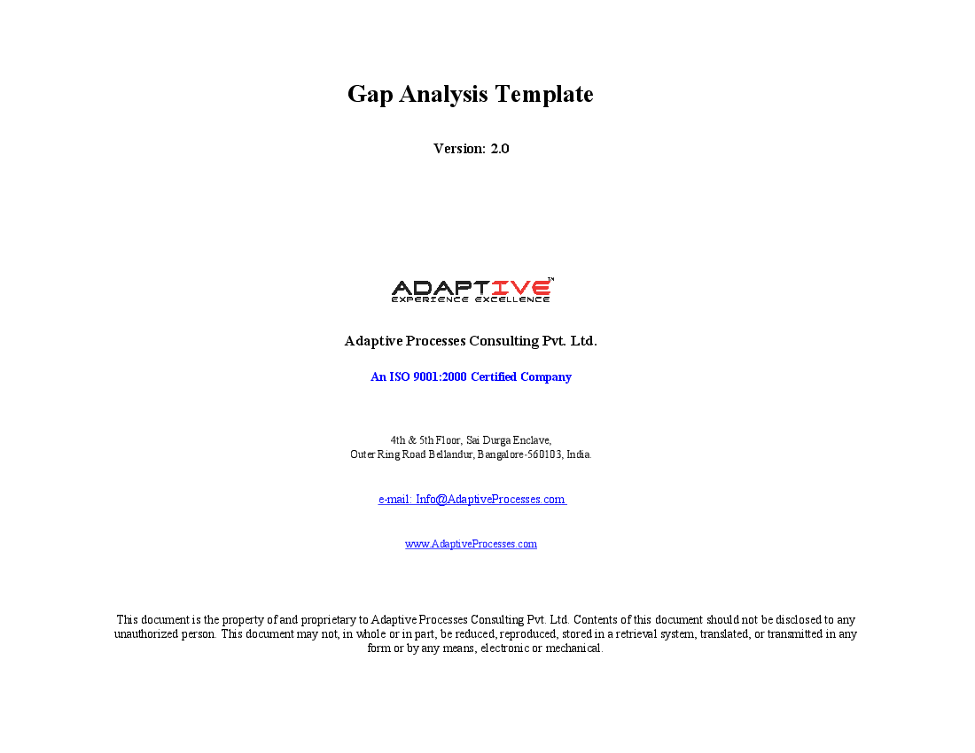 Gap Analysis Template (Excel template (XLS)) Preview Image
