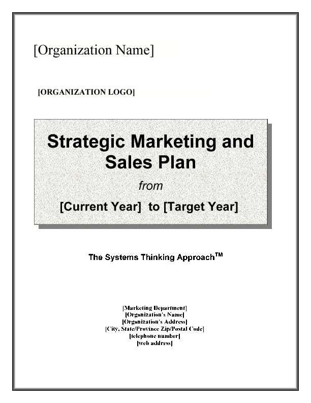This is a partial preview of Strategic Marketing & Sales Plan Template (71-page Word document). Full document is 71 pages. 
