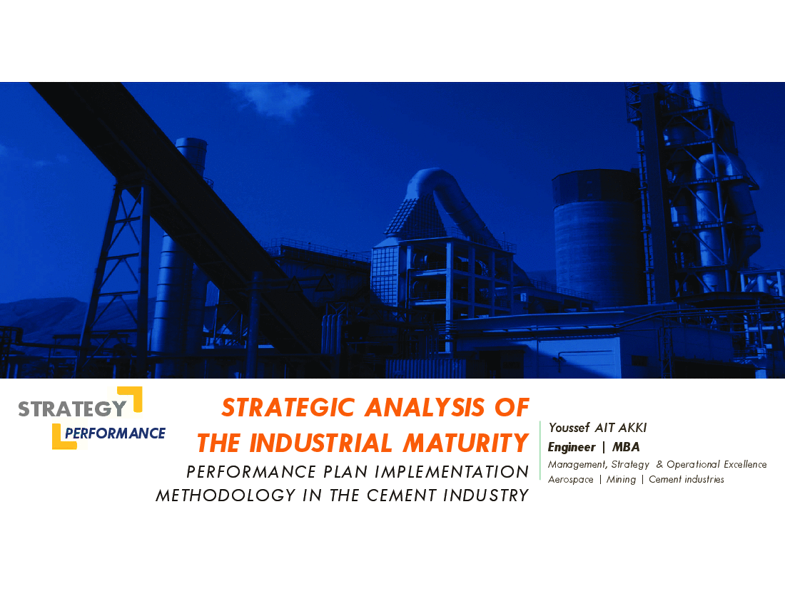 Strategic Analysis of the Industrial Maturity - Cement Industry