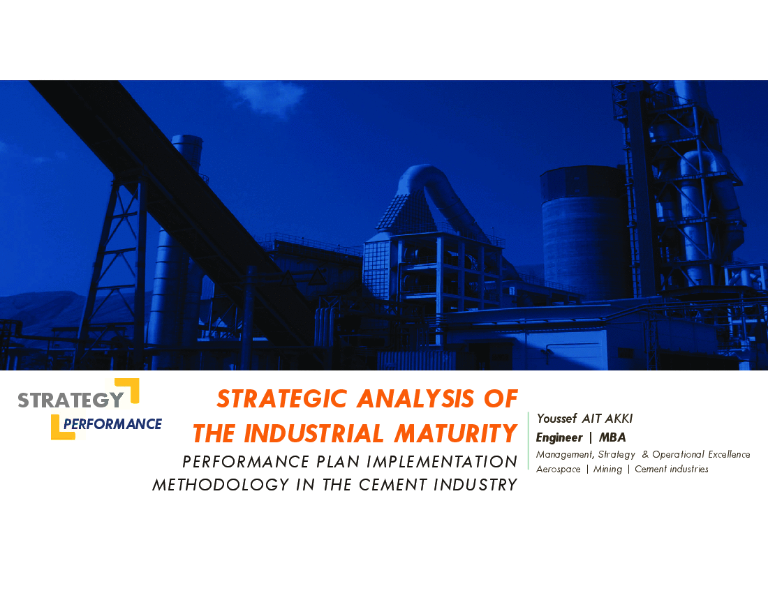 Strategic Analysis of the Industrial Maturity - Cement Industry (158-page PDF document) Preview Image