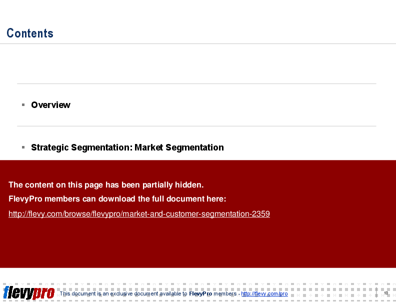 This is a partial preview of Market and Customer Segmentation (18-slide PowerPoint presentation (PPT)). Full document is 18 slides. 