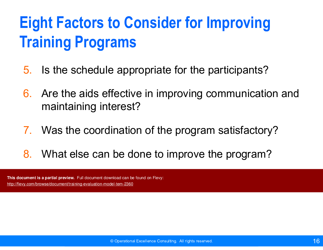 Training Evaluation Model (TEM) (71-slide PPT PowerPoint presentation (PPTX)) Preview Image