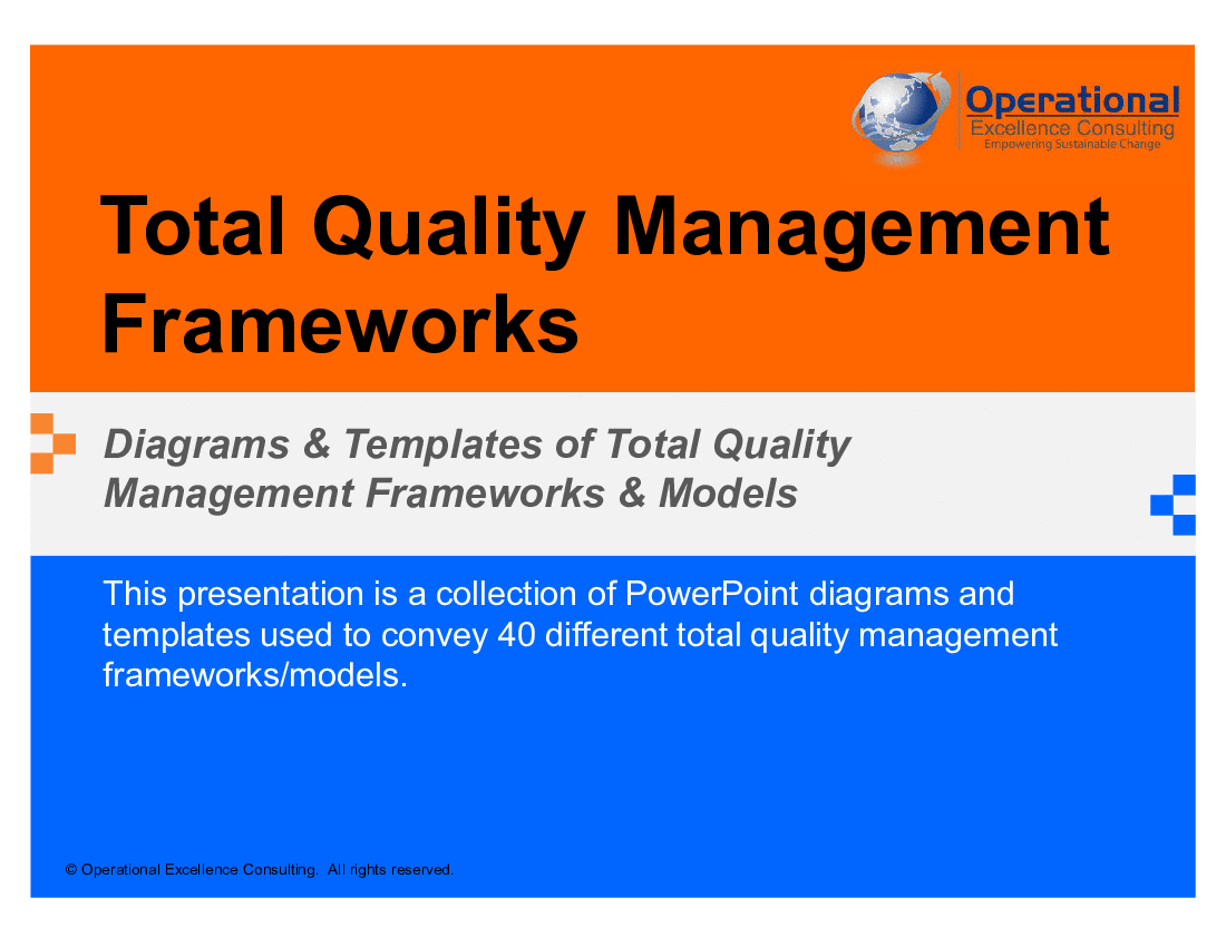 Total Quality Management Frameworks