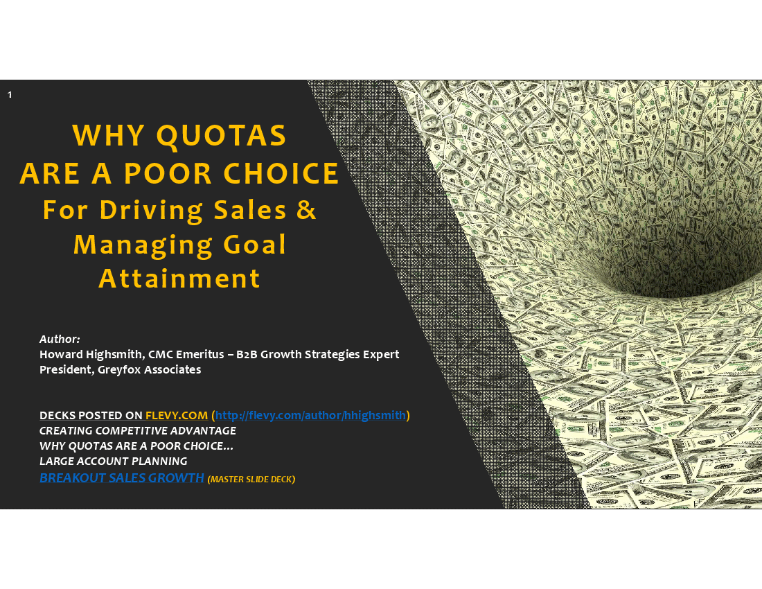 This is a partial preview of Why Quotas Are a Poor Choice (for Sales and Goal Attainment) (31-slide PowerPoint presentation (PPTX)). Full document is 31 slides. 