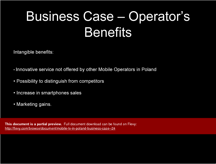 Mobile TV in Poland Business Case  (15-slide PPT PowerPoint presentation (PPT)) Preview Image
