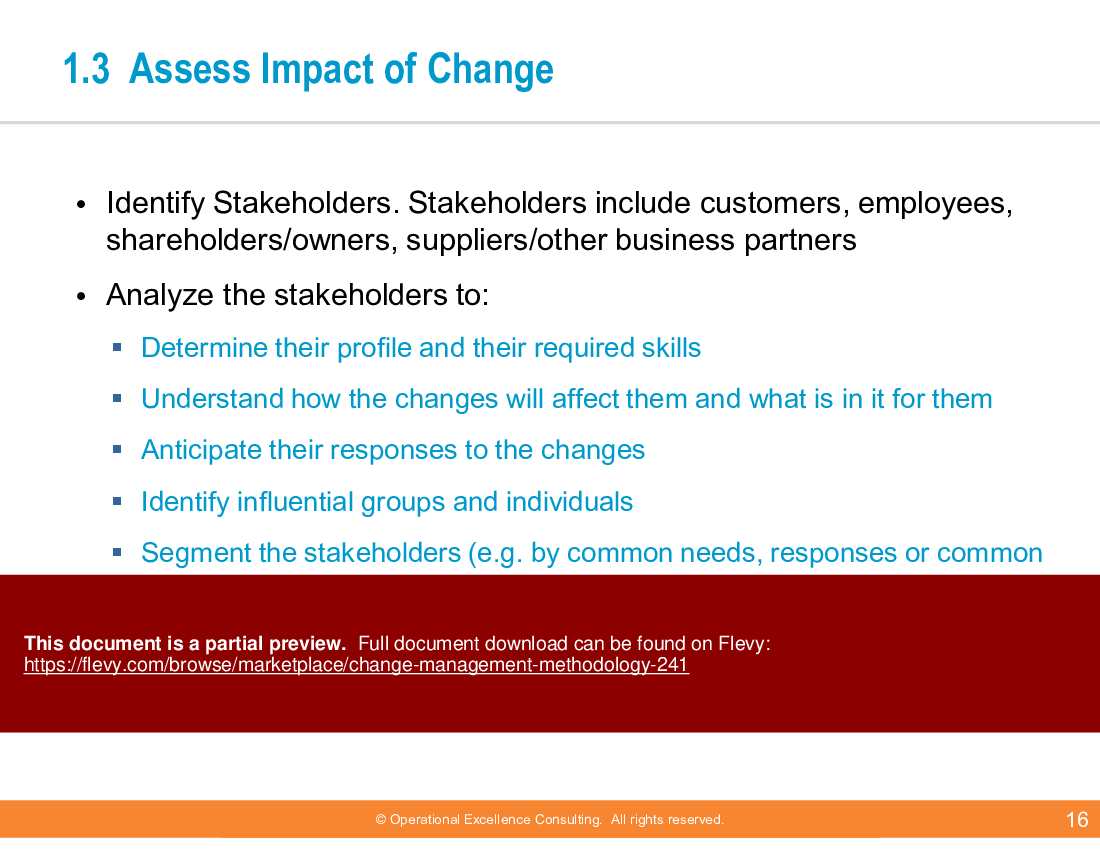 Change Management Methodology (73-slide PowerPoint presentation (PPTX)) Preview Image