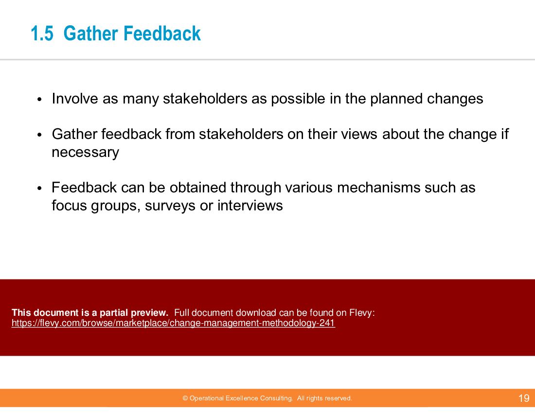 Change Management Methodology (73-slide PowerPoint presentation (PPTX)) Preview Image