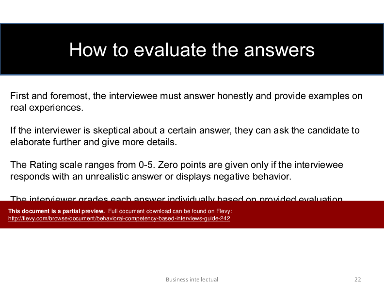 Behavioral Competency Based Interviews Guide () Preview Image