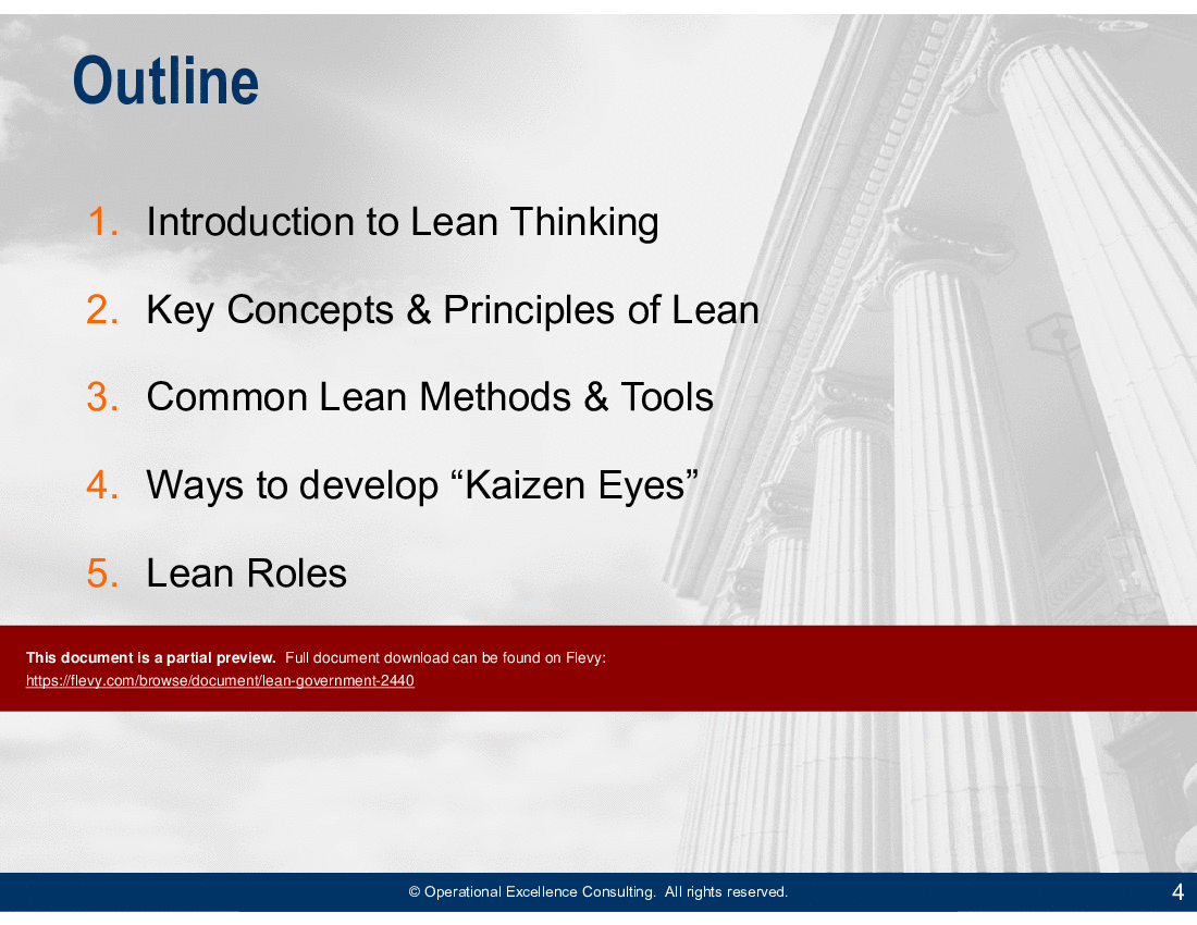 This is a partial preview of Lean Government (176-slide PowerPoint presentation (PPTX)). Full document is 176 slides. 