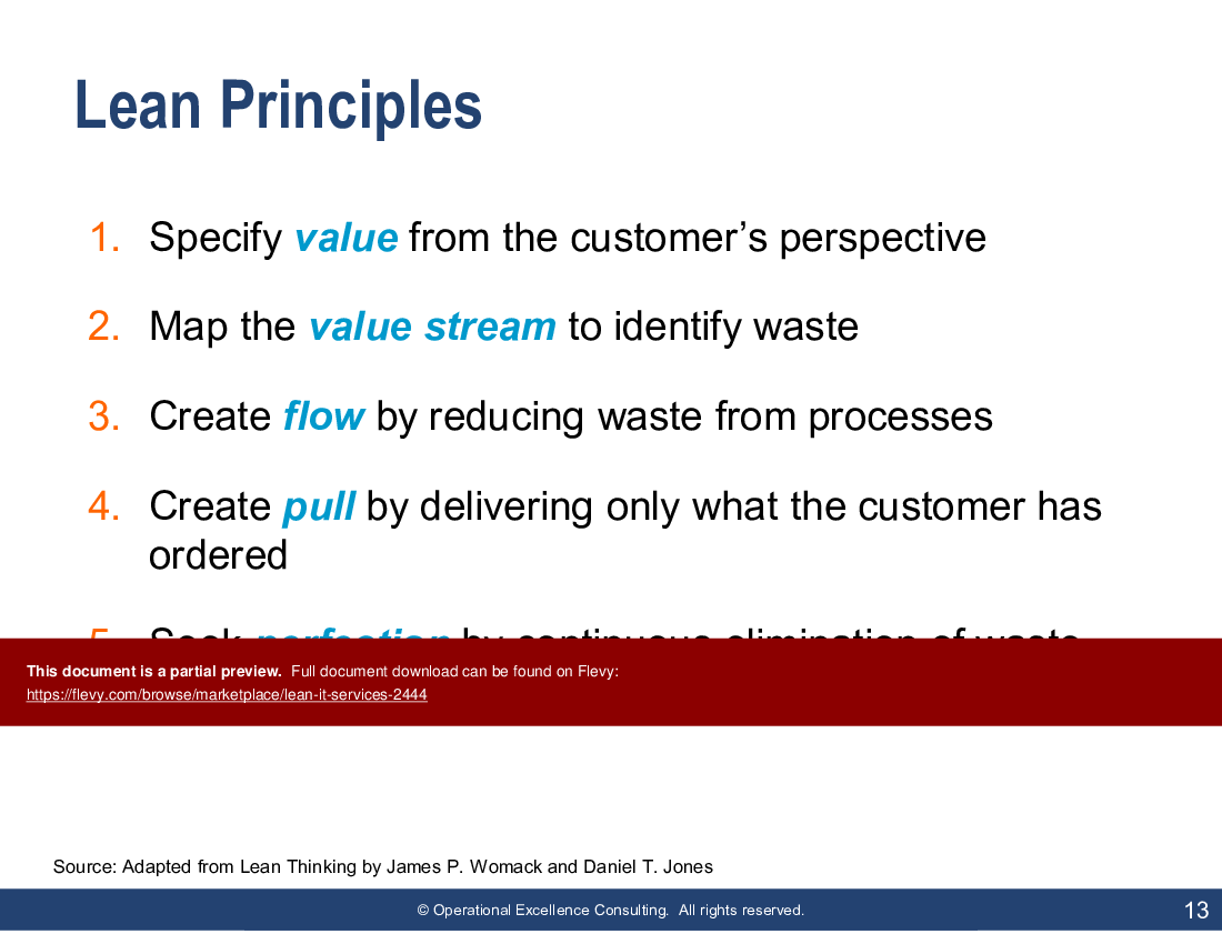 This is a partial preview of Lean IT Services (178-slide PowerPoint presentation (PPTX)). Full document is 178 slides. 