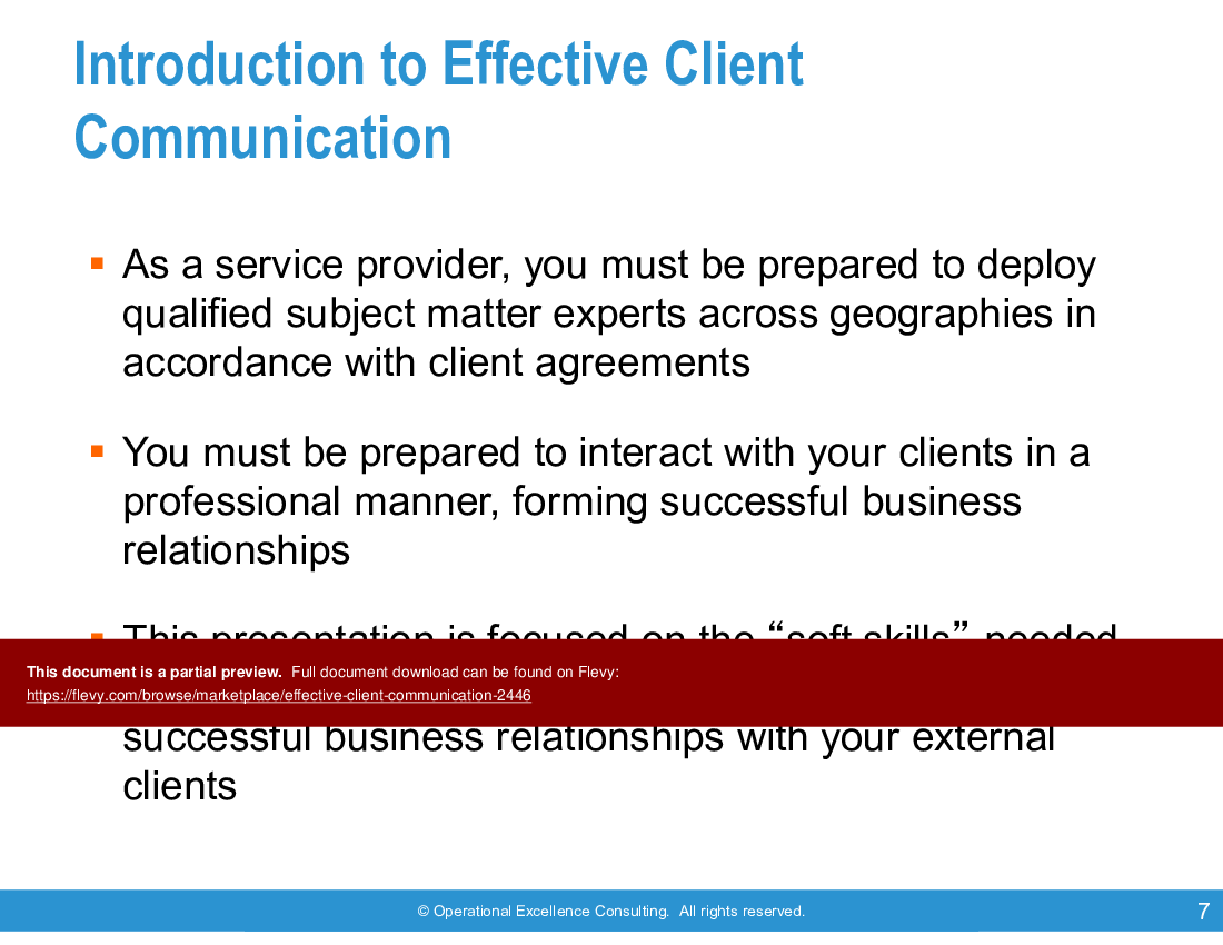 This is a partial preview of Effective Client Communication (46-slide PowerPoint presentation (PPTX)). Full document is 46 slides. 
