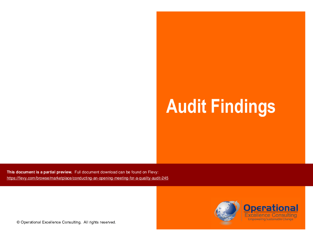 Conducting an Opening Meeting for a Quality Audit (26-slide PPT PowerPoint presentation (PPTX)) Preview Image