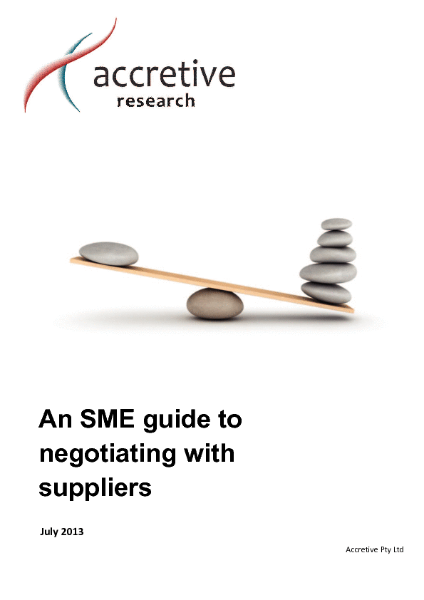 SME Guide to Negotiating with Suppliers () Preview Image