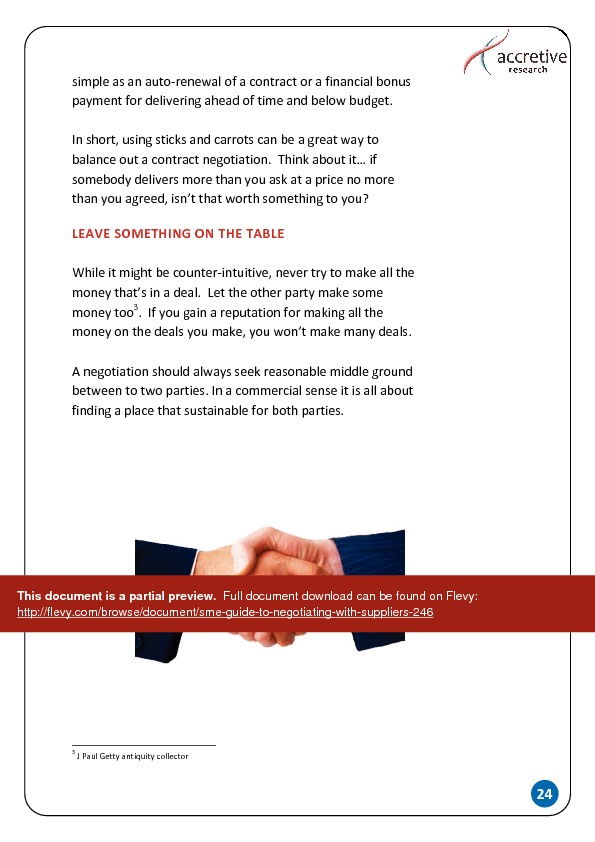 SME Guide to Negotiating with Suppliers (31-page PDF document) Preview Image