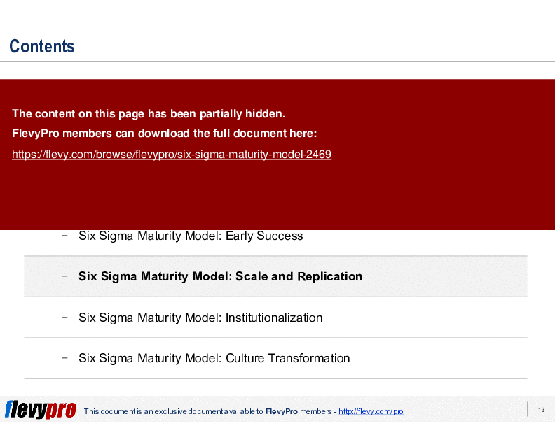 Six Sigma Maturity Model (25-slide PPT PowerPoint presentation (PPT)) Preview Image