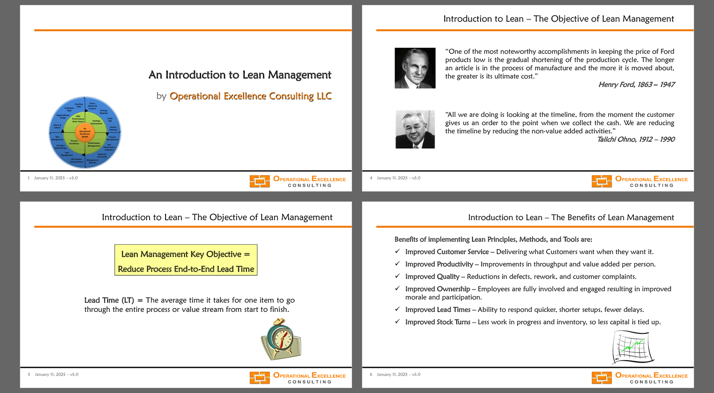 Lean - An Introduction to Lean Management (155-slide PPT PowerPoint presentation (PPTX)) Preview Image