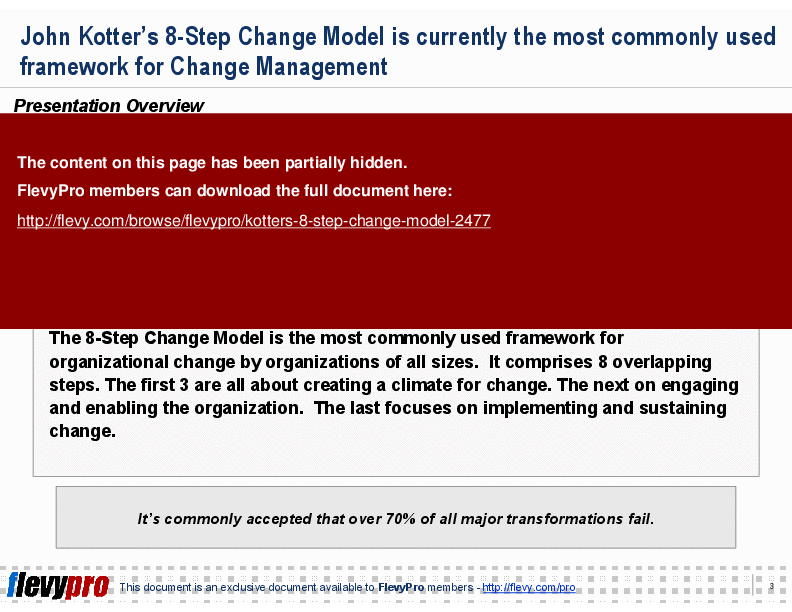 Kotter's 8-Step Change Model (15-slide PPT PowerPoint presentation (PPT)) Preview Image