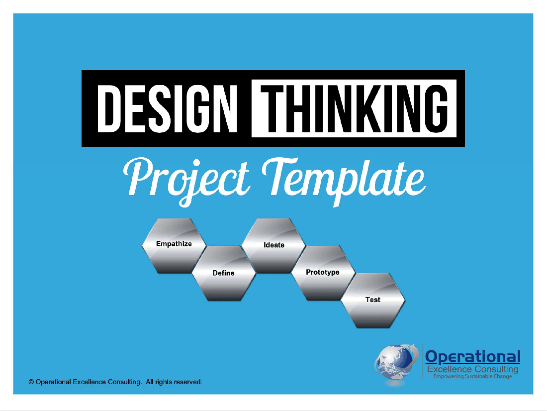 This is a partial preview of Design Thinking Project Template (66-slide PowerPoint presentation (PPTX)). Full document is 66 slides. 