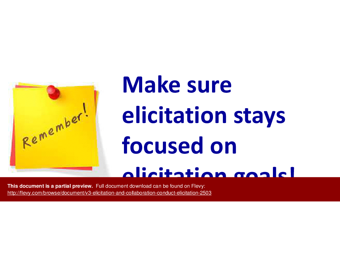 V3 Elicitation and Collaboration - Conduct Elicitation (9-slide PPT PowerPoint presentation (PPTX)) Preview Image
