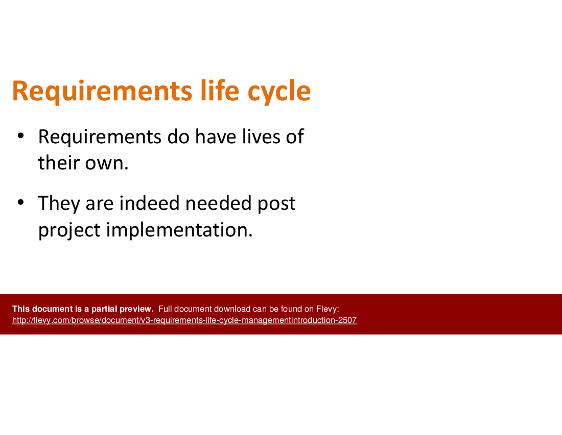 V3 Requirements Life Cycle Management -Introduction (19-slide PPT PowerPoint presentation (PPTX)) Preview Image